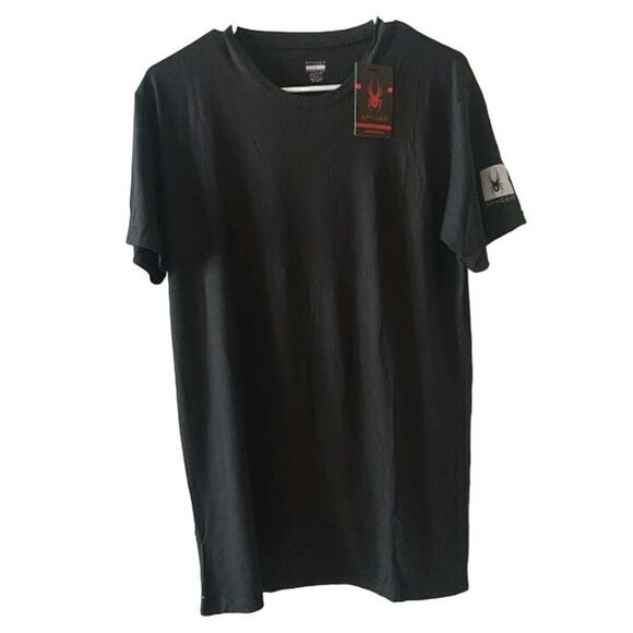 NWT New SPYDER Loungewear MEN'S BLACK FITTED T-SHIRT ASL94150BK SIZE L - Picture 1 of 1